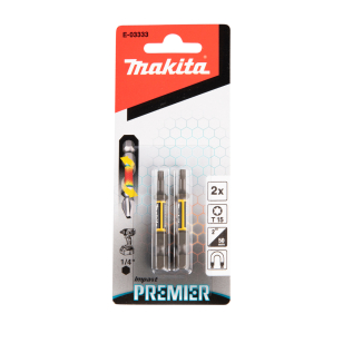 Torsion sukimo antgalis Makita E-03333, (E-form), T15-50mm, 2vnt. Impact Premier