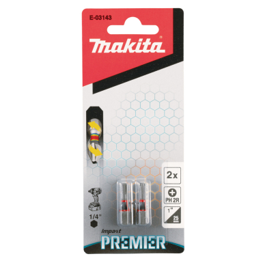 Torsion sukimo antgalis Makita E-03143, (C-form), PH2(slim)-25mm, 2vnt. Impact Premier 1 Torsion sukimo antgalis Makita E-03143, (C-form), PH2(slim)-25mm, 2vnt. Impact Premier 1