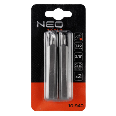 TORX Antgaliukai T30 x 75 mm, S2 x 2 vnt. 1 TORX Antgaliukai T30 x 75 mm, S2 x 2 vnt. 1