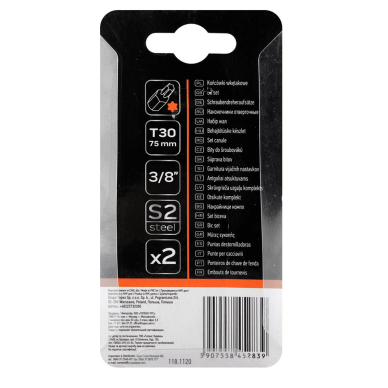 TORX Antgaliukai T30 x 75 mm, S2 x 2 vnt. 2 TORX Antgaliukai T30 x 75 mm, S2 x 2 vnt. 2