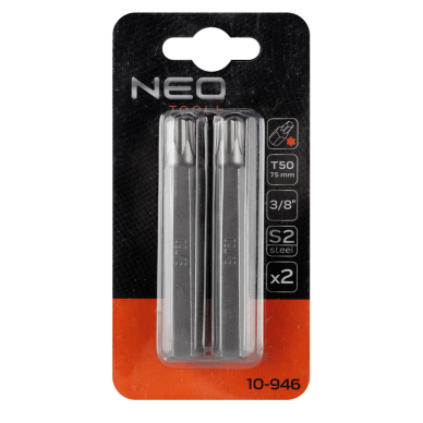 TORX Antgaliukai T50 x 75 mm, S2 x 2 vnt. 1 TORX Antgaliukai T50 x 75 mm, S2 x 2 vnt. 1