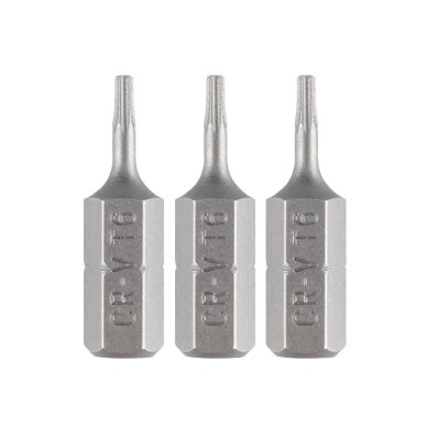 „Torx“ bitai T6 x 25 mm, 3 vnt „Torx“ bitai T6 x 25 mm, 3 vnt