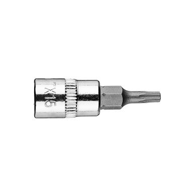 TORX TX15 antgalis su 1/4" galvutė, trumpas, 37 mm 1