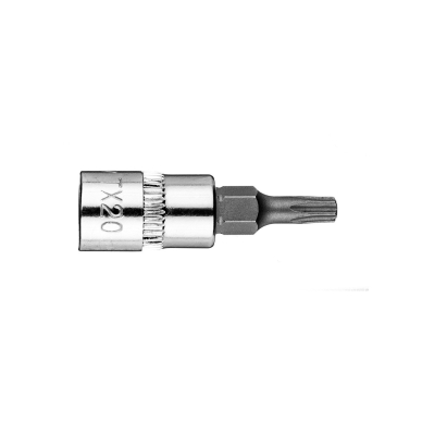 TORX TX20 antgalis su 1/4" galvutė, trumpas, 37 mm 1