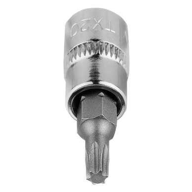 TORX TX20 antgalis su 1/4" galvutė, trumpas, 37 mm 4 TORX TX20 antgalis su 1/4" galvutė, trumpas, 37 mm 4