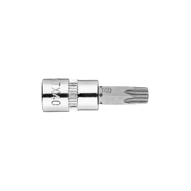 TORX TX40 antgalis su 1/4" galvutė, trumpuoju, 37 mm 1