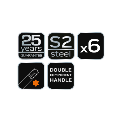 Torx veržliarakčiai 6 vnt 6 Torx veržliarakčiai 6 vnt 6