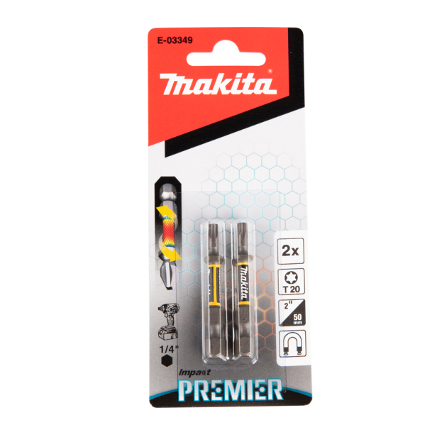 Torsion sukimo antgalis Makita E-03349, (E-form), T20-50mm, 2vnt. Impact Premier 1