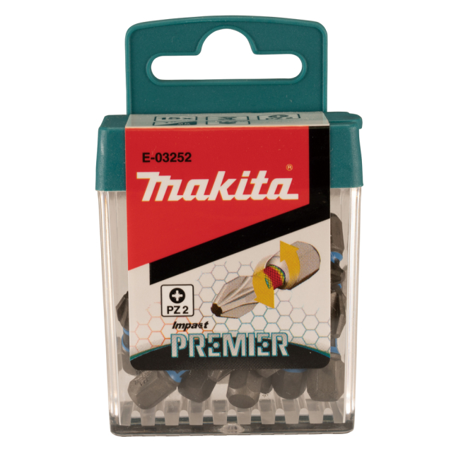Torsion sukimo antgalis Makita E-03252, (C-form), PZ2-25mm, 15vnt. Impact Premier 1