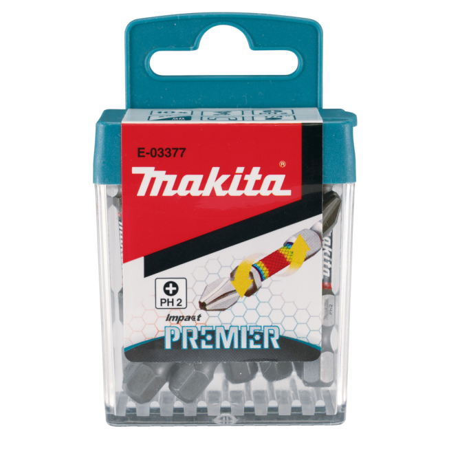 Torsion sukimo antgalis Makita E-03377, (E-form), PH2-50mm, 10vnt. Impact Premier 1 Torsion sukimo antgalis Makita E-03377, (E-form), PH2-50mm, 10vnt. Impact Premier 1
