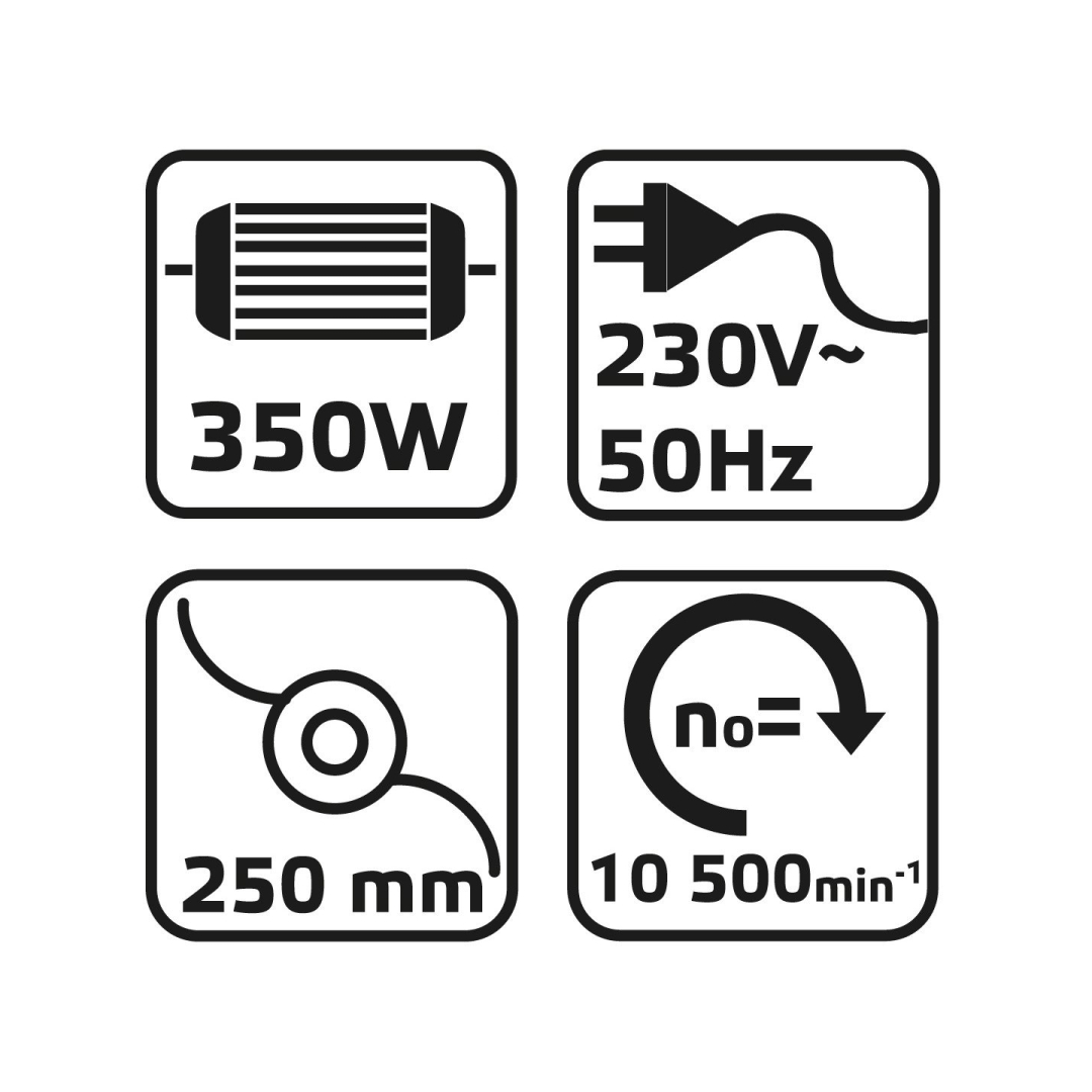 Elektrinis trimeris VERTO 350W, 250 mm 7