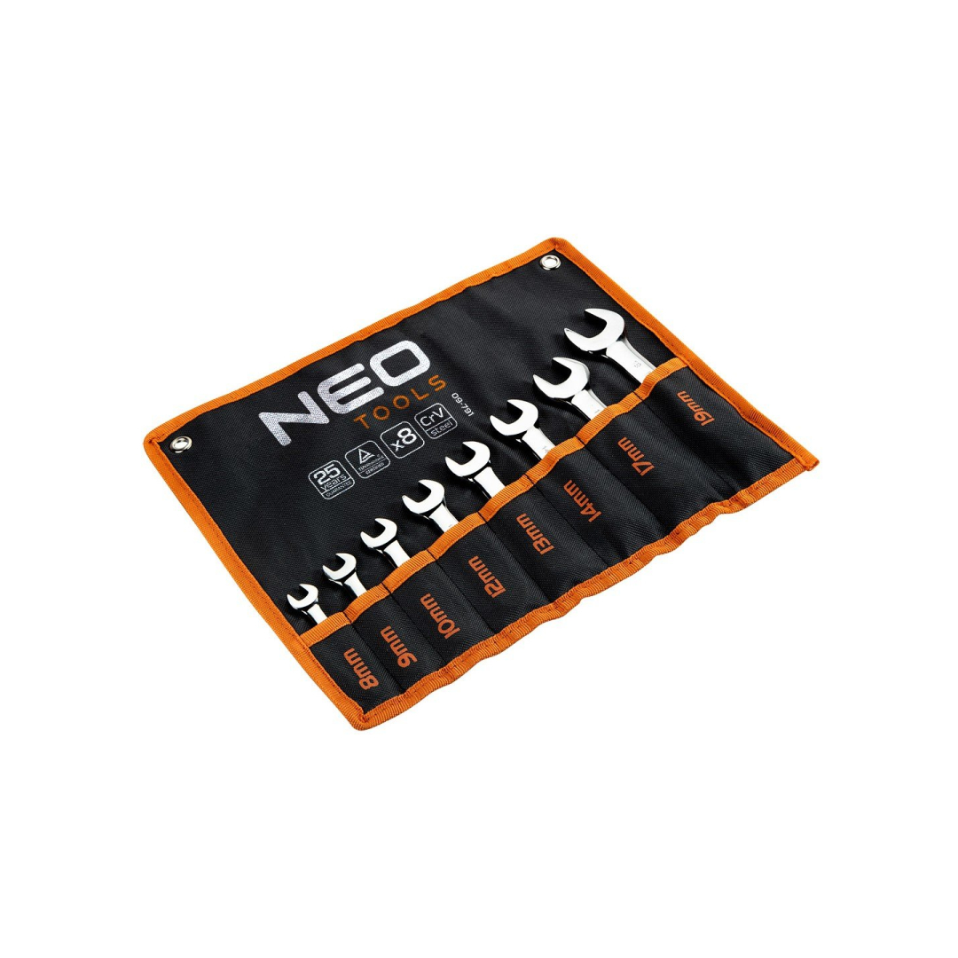 Trumpų kombinuotu raktų rinkinys 8-19mm, 8vnt. 2