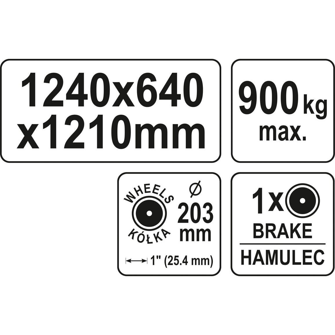 Transportavimo vežimas / platforma | 1240 x 640 x 1210 mm / iki 900 kg (YT-37430) 3 Transportavimo vežimas / platforma | 1240 x 640 x 1210 mm / iki 900 kg (YT-37430) 3