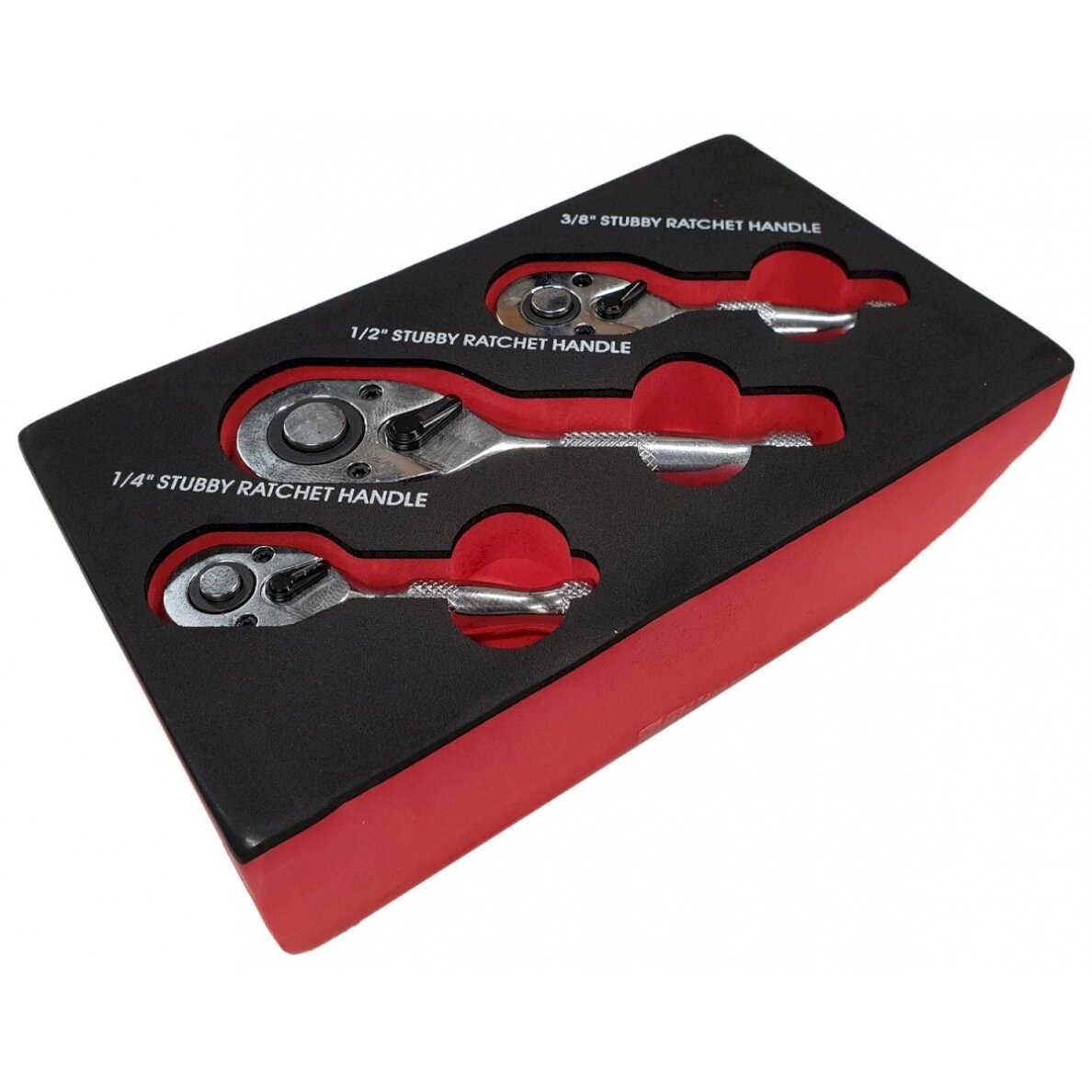 Trumpų terkšlių rinkinys | 6.3 mm (1/4") / 10 mm (3/8") / 12,5 mm (1/2") | 3 vnt. (S4129) Trumpų terkšlių rinkinys | 6.3 mm (1/4") / 10 mm (3/8") / 12,5 mm (1/2") | 3 vnt. (S4129)