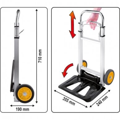 Transportavimo vežimėlis, sudedamas Vorel 90 kg 5