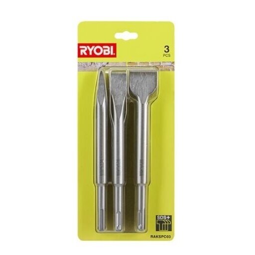 Trys SDS+ kalto antgaliai Ryobi RAKSPC03 1 Trys SDS+ kalto antgaliai Ryobi RAKSPC03 1