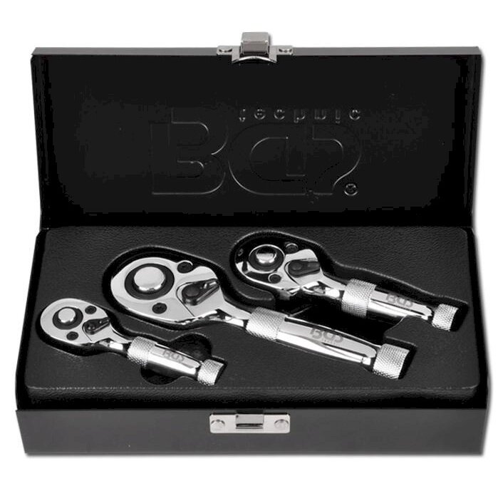 Trumpų terkšlių rinkinys | 6.3 mm (1/4") / 10 mm (3/8") / 12,5 mm (1/2") | 3 vnt. (215) Trumpų terkšlių rinkinys | 6.3 mm (1/4") / 10 mm (3/8") / 12,5 mm (1/2") | 3 vnt. (215)