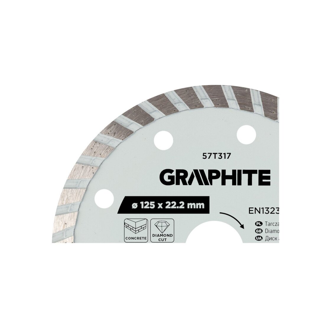 Turbo pjovimo deimantinis diskas, 125 x 22,22 mm, sausam pjovimui 2