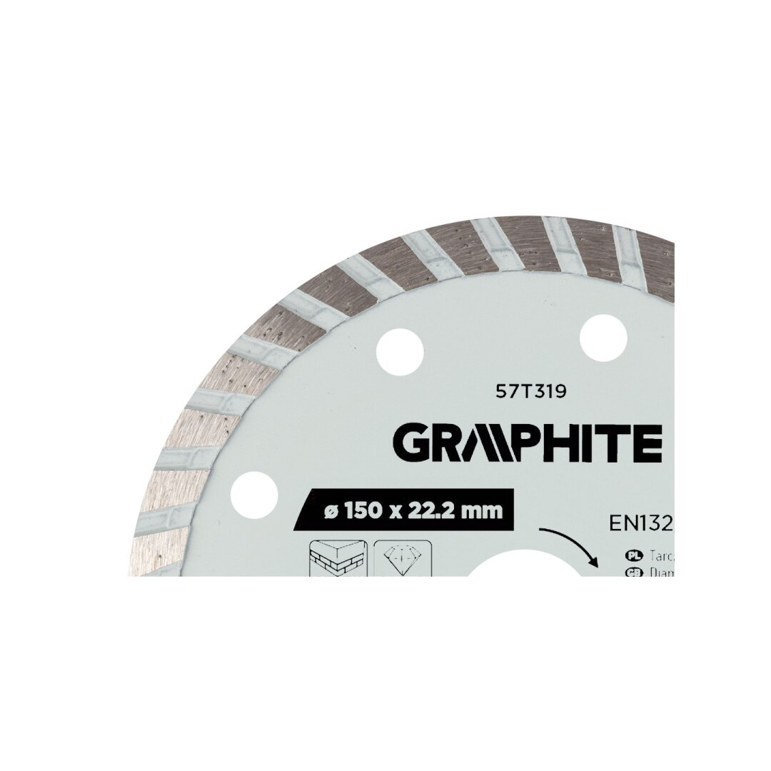 Turbo pjovimo deimantinis diskas, 150 x 22,22 mm, sausam pjovimui 2
