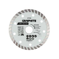 Turbo pjovimo deimantinis diskas, 115 x 22,22 mm, sausam ir šlapiam pjovimui