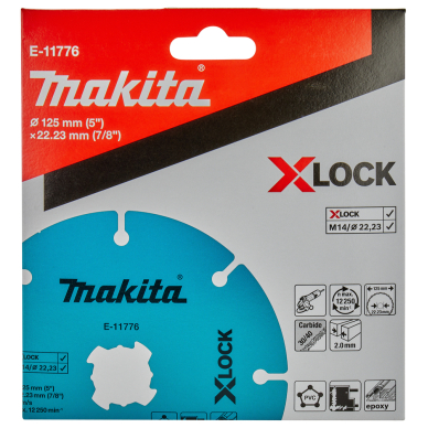 Pjovimo diskas Makita E-11776 X-LOCK, 125X2,0MM 2 Pjovimo diskas Makita E-11776 X-LOCK, 125X2,0MM 2
