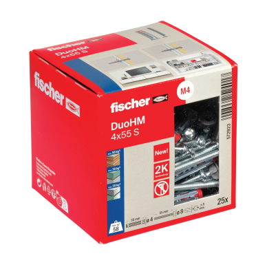 Tuščiavidurių konstrukcijų kaištis DuoHM 4x55 S PH TX, Fischer, 25 vnt. 1