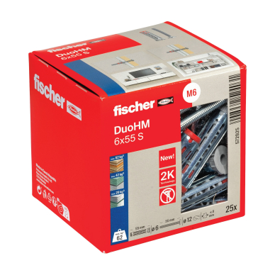 Tuščiavidurių konstrukcijų kaištis DuoHM 6x55 S PH TX, Fischer, 25 vnt. 1