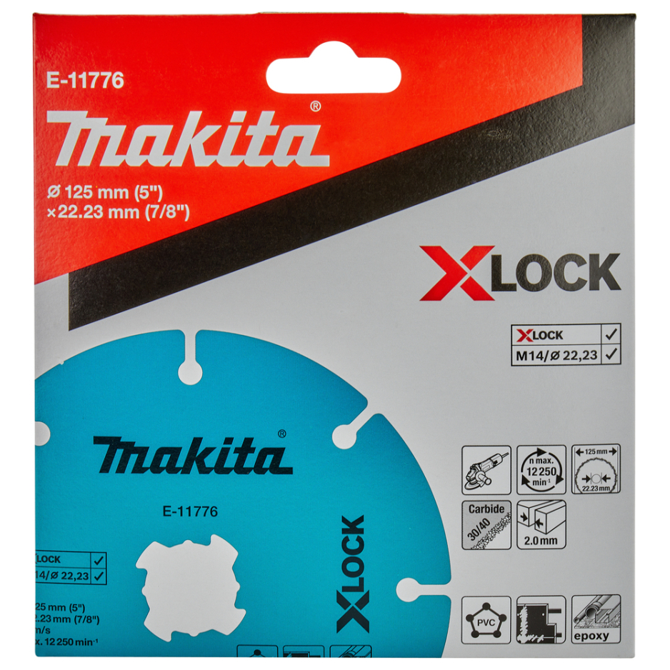 Pjovimo diskas Makita E-11776 X-LOCK, 125X2,0MM 2 Pjovimo diskas Makita E-11776 X-LOCK, 125X2,0MM 2