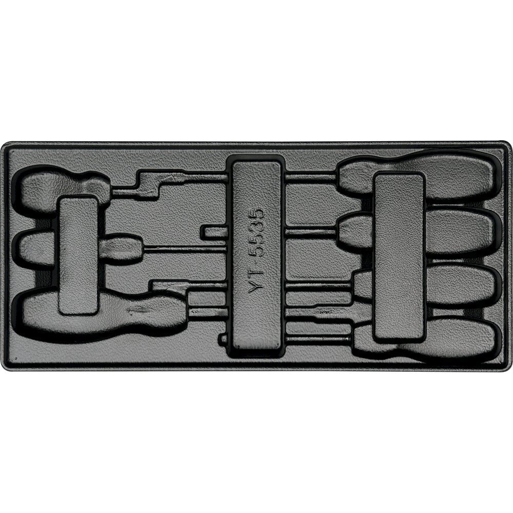 Tuščias padėklas į spintelę atsuktuvams | 7 vnt. (YT-55351) Tuščias padėklas į spintelę atsuktuvams | 7 vnt. (YT-55351)