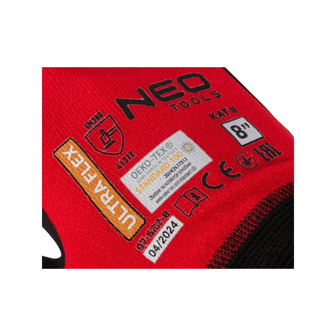 Ultraflex darbo pirštinės, nailono-spandekso, polimetilnitrilo (putų) danga, 4131X, 8 dydis 5