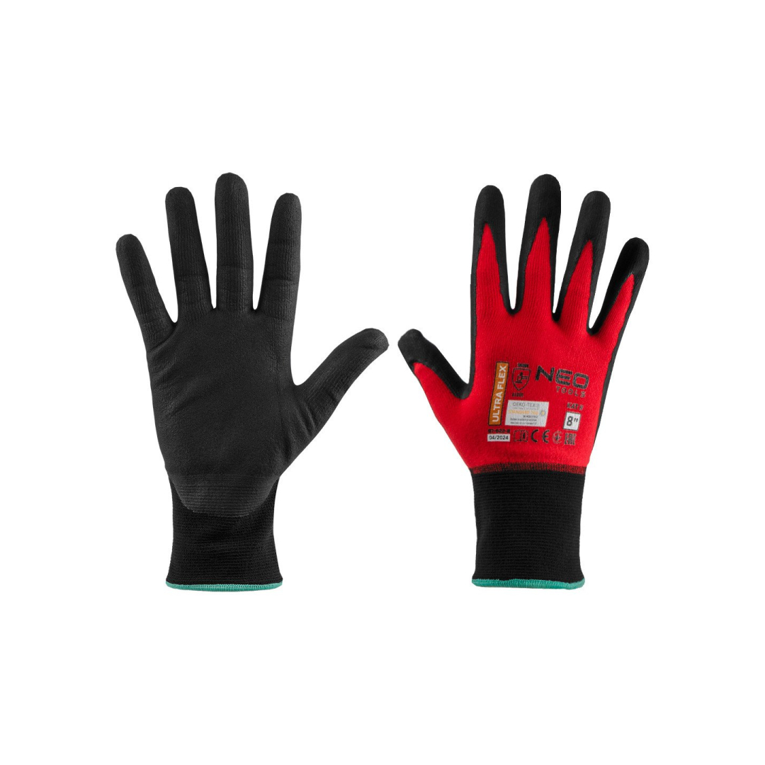 Ultraflex darbo pirštinės, nailono-spandekso, polimetilnitrilo (putų) danga, 4131X, 8 dydis Ultraflex darbo pirštinės, nailono-spandekso, polimetilnitrilo (putų) danga, 4131X, 8 dydis