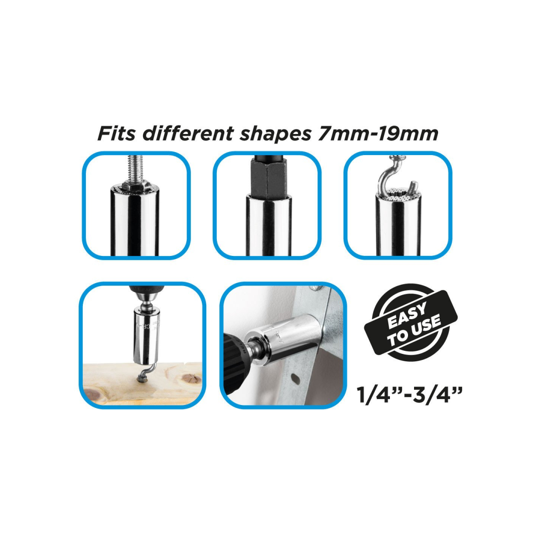 Universalus lizdas 7-19 mm, 1/4colio-3/4colio 8