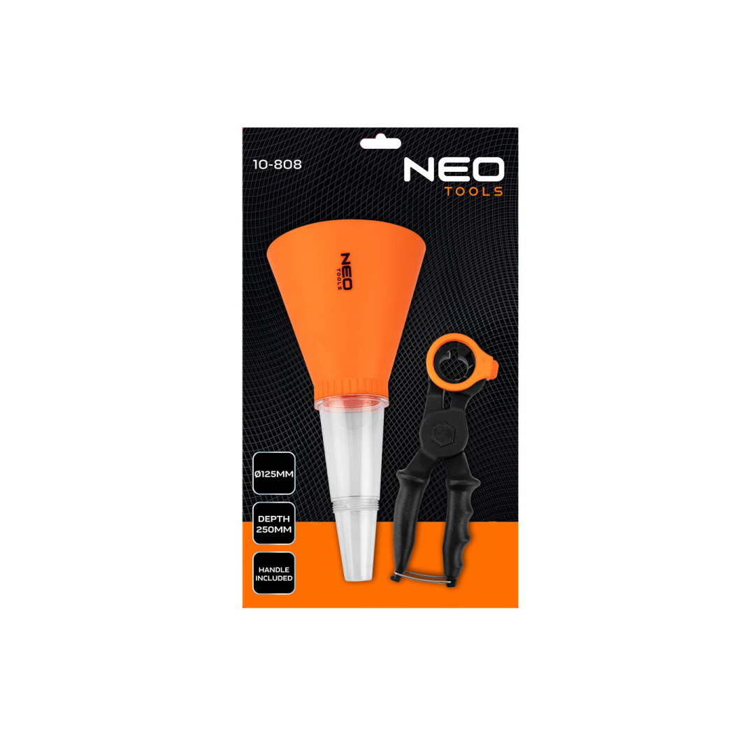 Universalus piltuvas 125mm, su tvirtinimo kronšteinu 1