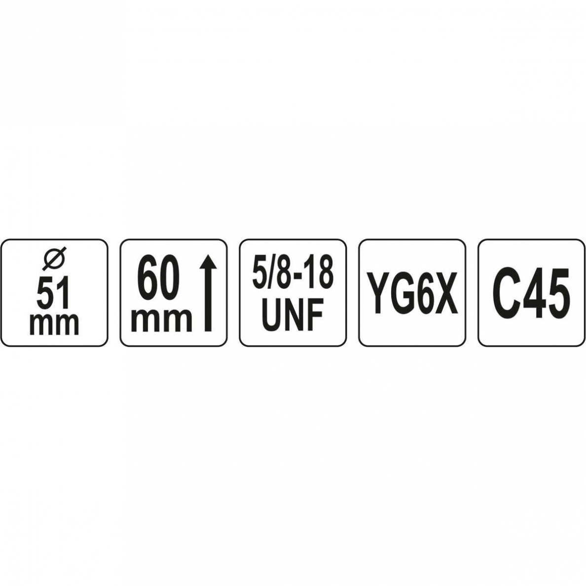 Universali gręžimo karūna Yato, 51 mm, 5/8"-18UNF 3