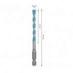Universalus grąžtas Bosch HEX-9 Multi Construction, 6x60x100 mm 2608900574