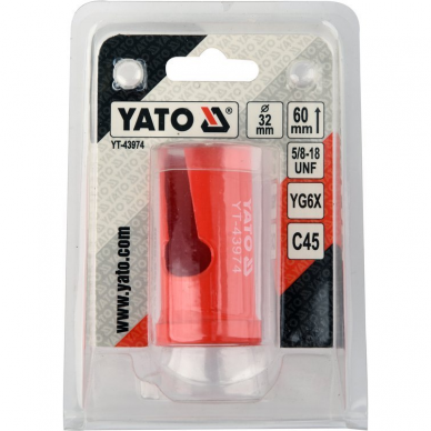 Universali gręžimo karūna Yato, 32 mm, 5/8"-18UNF 2 Universali gręžimo karūna Yato, 32 mm, 5/8"-18UNF 2