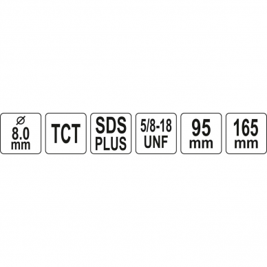 Laikiklis gręžimo karūnai Yato, SDS plus, 5/8"-18UNF 3