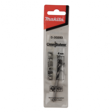 Universalus grąžtas 4x70mm OMNI BOHRER Makita D-30293 1 Universalus grąžtas 4x70mm OMNI BOHRER Makita D-30293 1
