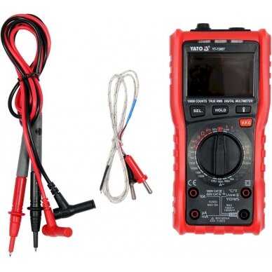Universalus matuoklis su TRUE RMS funkcija | automatinis ir rankinis matavimas | LCD  9999 (YT-73097)