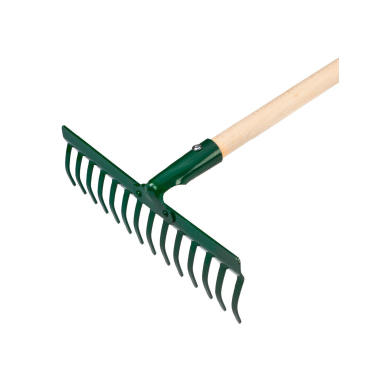 Universalus tiesus grėblys, 14 dantų, kniedyta galvutė, medinė rankena 5