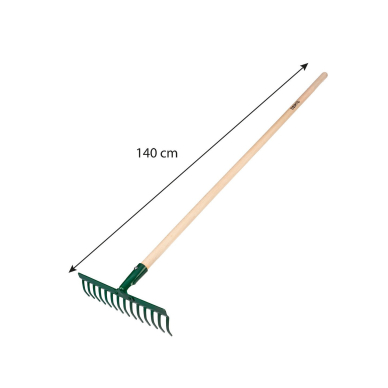 Universalus tiesus grėblys, 14 dantų, kniedyta galvutė, medinė rankena 6 Universalus tiesus grėblys, 14 dantų, kniedyta galvutė, medinė rankena 6