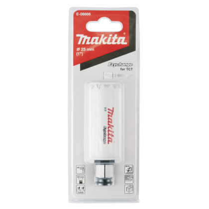 Universali gręžimo karūna Makita E-06666, EZYCHANGE TCT, 25mm 2 Universali gręžimo karūna Makita E-06666, EZYCHANGE TCT, 25mm 2