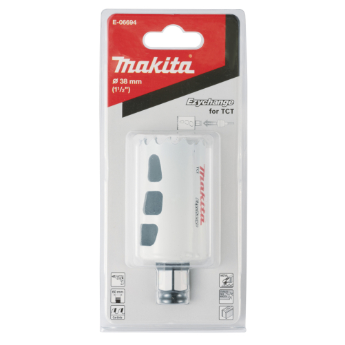 Universali gręžimo karūna Makita E-06694, EZYCHANGE TCT, 38mm 2 Universali gręžimo karūna Makita E-06694, EZYCHANGE TCT, 38mm 2