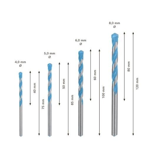 Universalus grąžtas Bosch, 4/5/6/8 mm, 2608900649 1 Universalus grąžtas Bosch, 4/5/6/8 mm, 2608900649 1