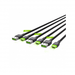 USB kabelių rinkinys Green Cell, 120/200 cm, (greitam krovimui), 3 vnt.