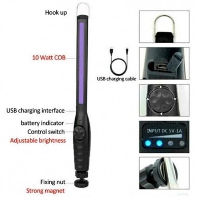 UV COB daiktų ir paviršių ultravioletinė sterilizavimo lempa Essen tools 2