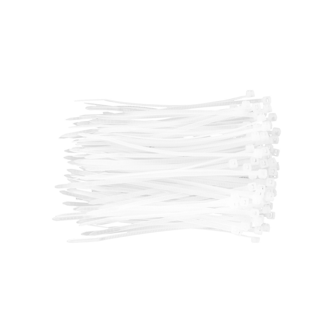 Užveržimo dirželiai 2,5mmx100mm, 100vnt. Balti 1