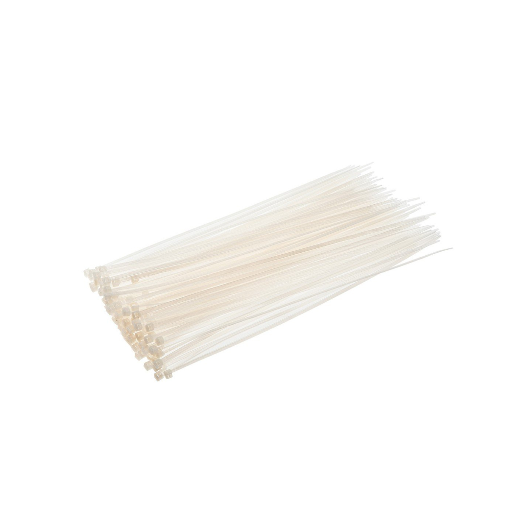 Užveržimo dirželiai 2,5mmx100mm, 100vnt. Balti