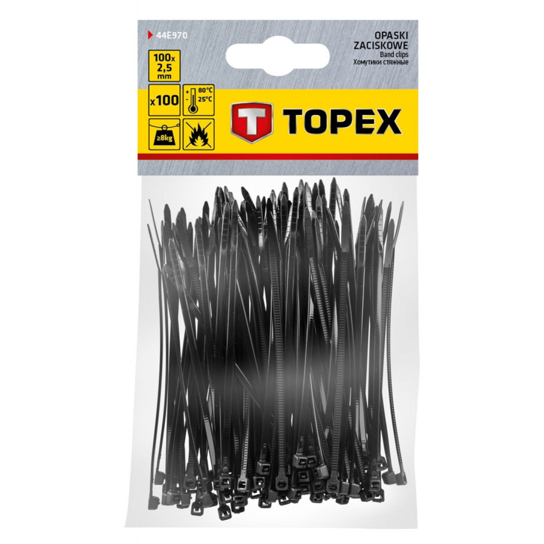Užveržimo dirželiai 2,5mmx100mm, 100vnt. Juodi 1 Užveržimo dirželiai 2,5mmx100mm, 100vnt. Juodi 1