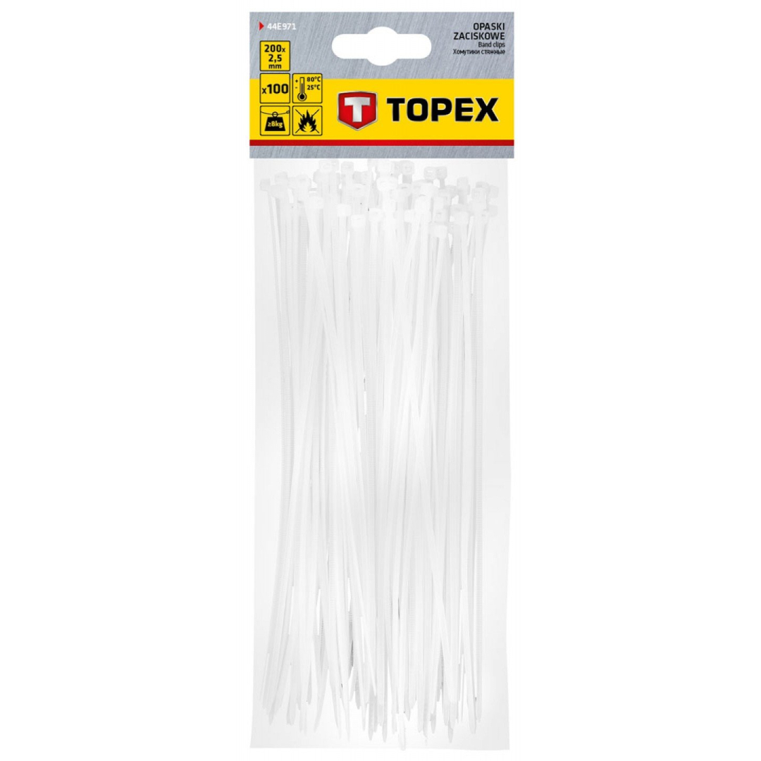 Užveržimo dirželiai 2,5mmx200mm, 100vnt. Balti 1